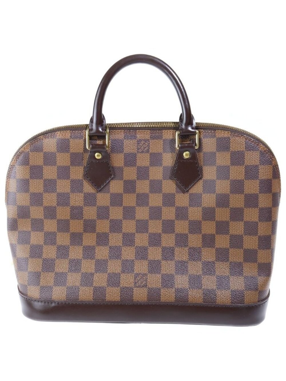 Louis Vuitton Damier Alma PM Leather Handbag Brown